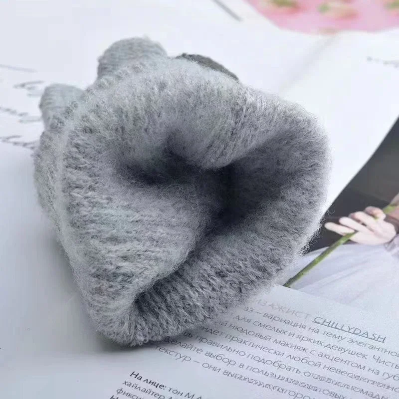 Winter Touch Screen Gloves Women Men Warm Stretch Knit Mittens Imitation Wool Full Finger Guantes Female Crochet Luvas Thicken 5
