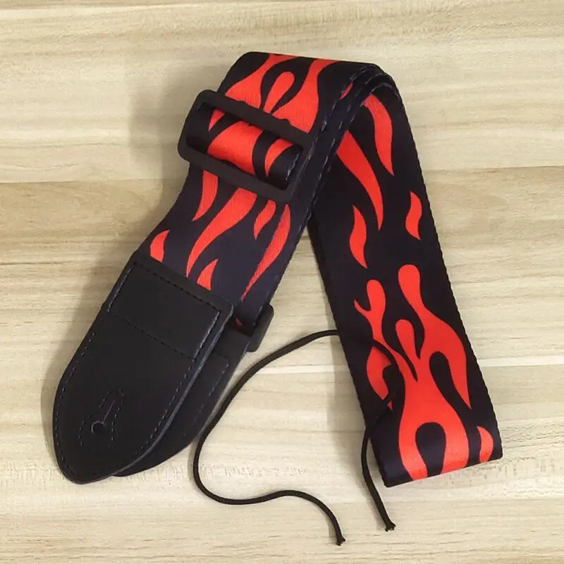 Artistic Print Adjustable Leather Guitar Strap