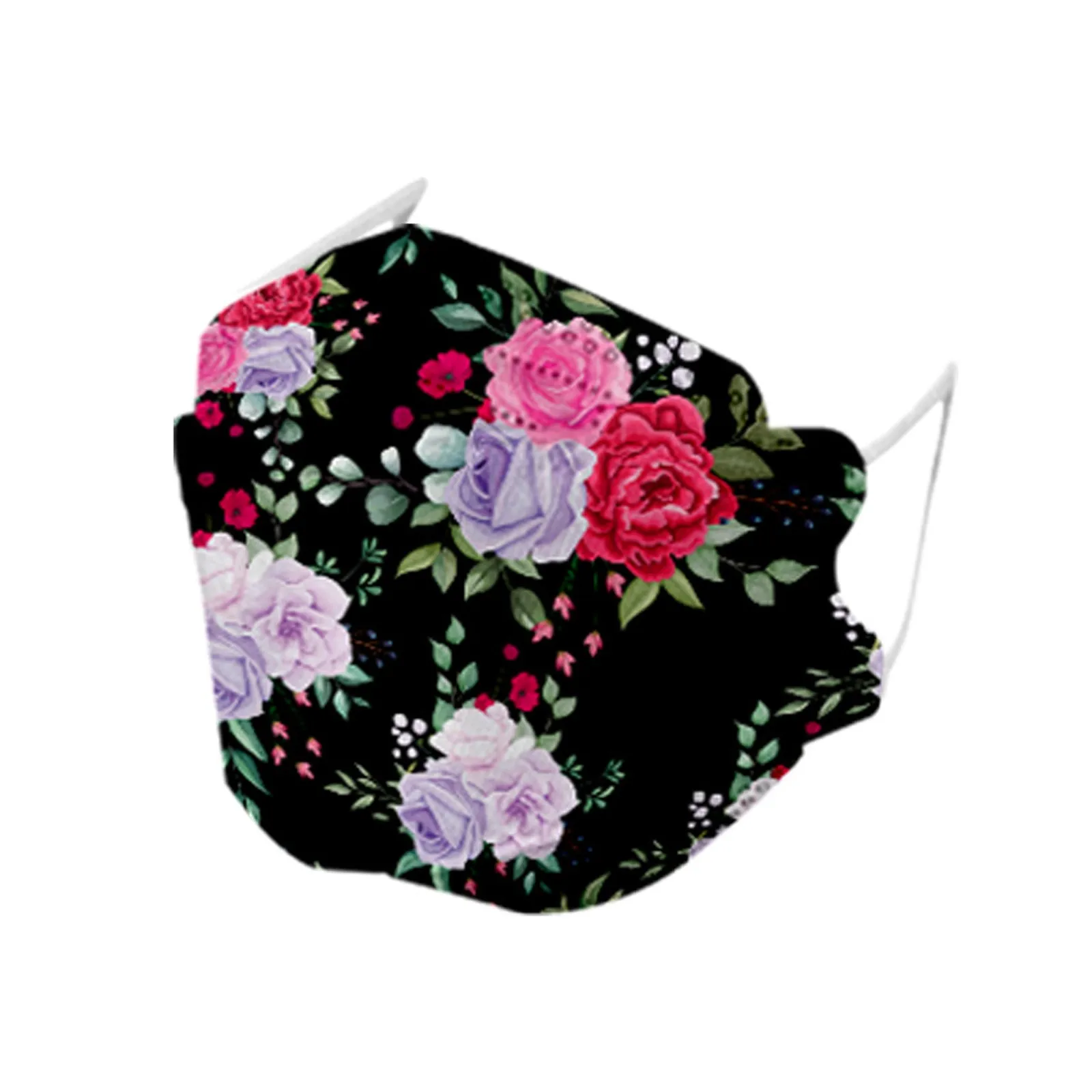 10/50pcs Adult Fish Masks Masque Floral Printed Droplet And Haze