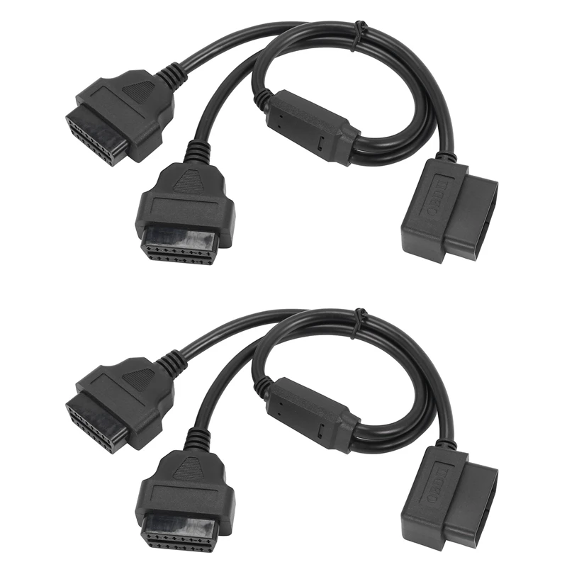 

2x50 см Y-образный адаптер OBD 2 OBDII разветвитель кабель штекер-двойной гнездо OBD2 диагностический инструмент автомобильный соединительный кабель
