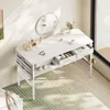 47 inch Computer Desk with Shelves, Writing Desk with Drawers for Small Spaces, Computers Desks 4