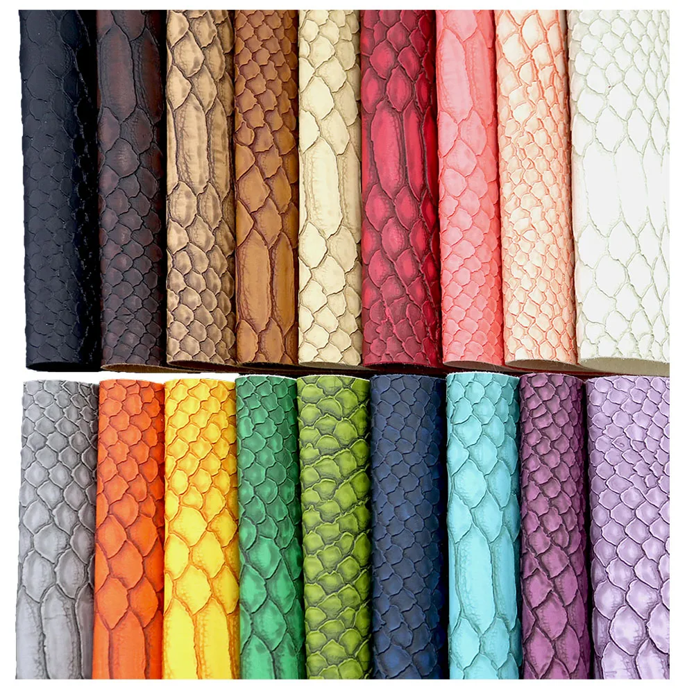 Embossed Snake Textured Matte Alligator Gator Faux Synthetic Leather Fabric Material For Handbags DIY Craft Project H0364