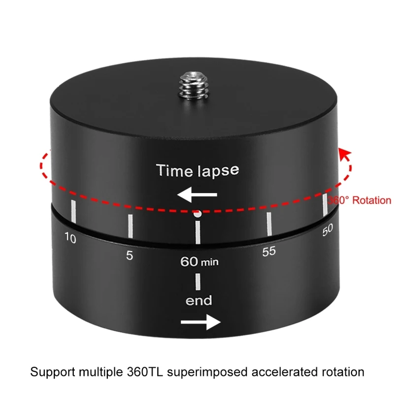 PULUZ 360-degree Rotation Panoramic Head 60 Minutes Automatic Time Lapse Tripod Ball Head For Action / DSLR Camera / Smartphones