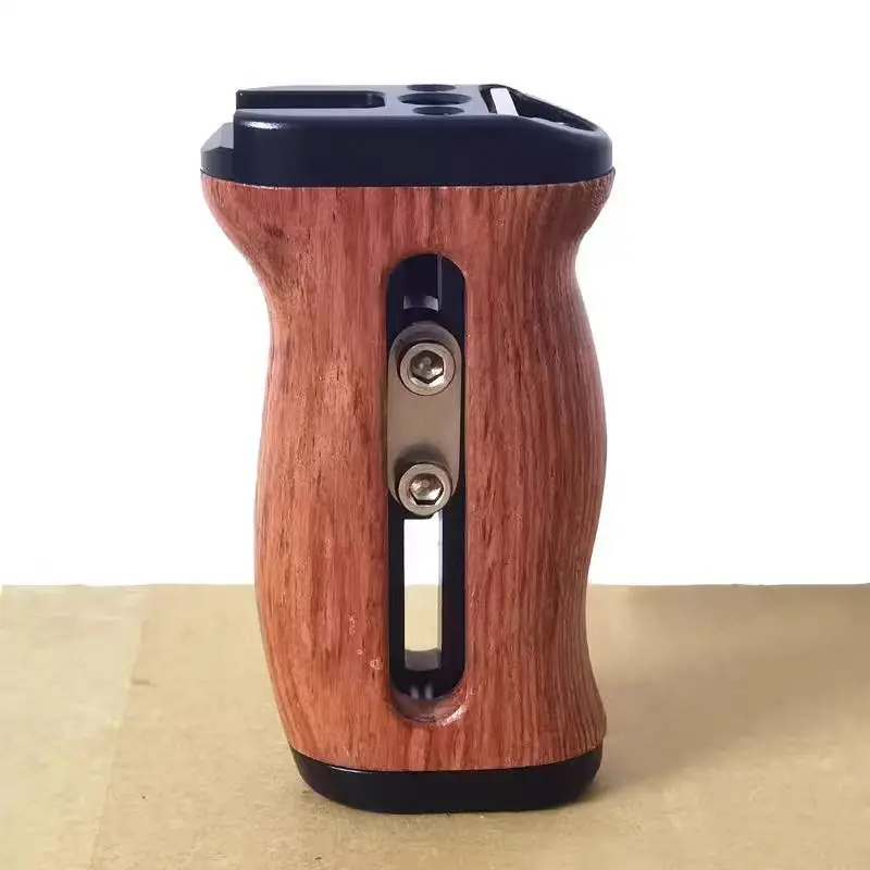 Universal Cage Grip Wooden Left Right Side Handle for Sony Canon Nikon Panasonic Camera Video Support Cold Shoe Handgrip Movable gimbal handgrip