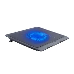 Premium Adjustable Laptop Cooling Pad with LED Lighting and Metal Mesh Design (Single fan)
