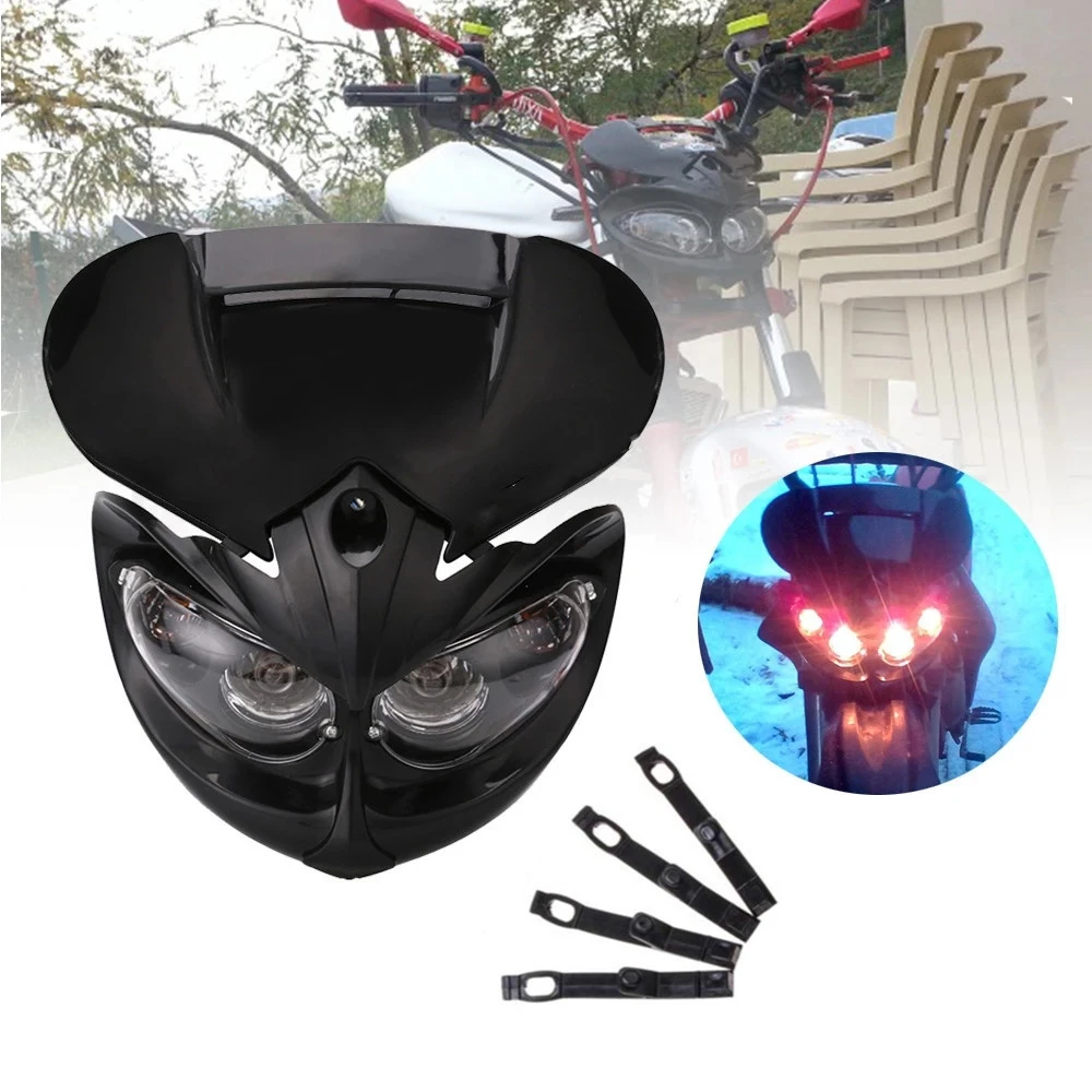 

Fairing Head Lamp High / Low Beam Motorcycle Dual Headlight for F-Eagle Apollo DC 12V 35W Applicable to Universal Motorcycles