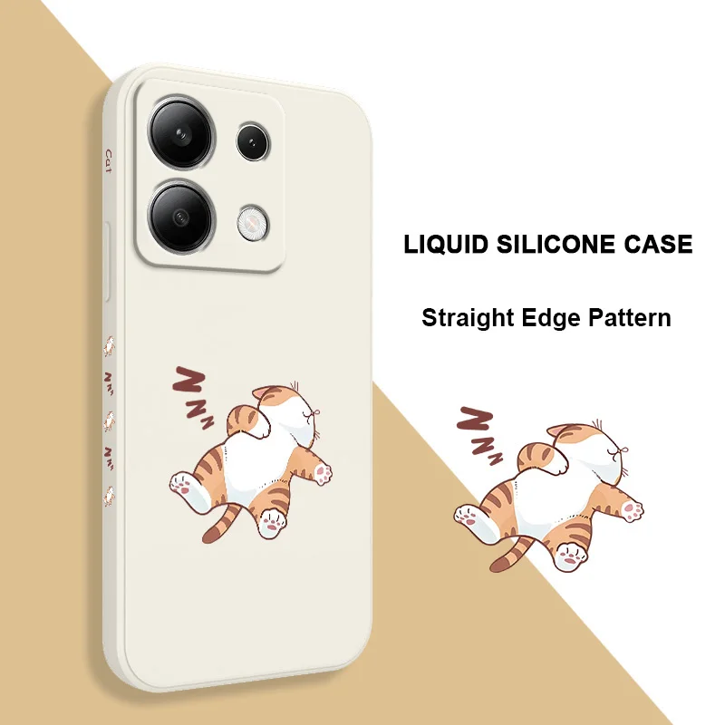Sleep Tiger Cat Liquid Silicone Phone Case Cover