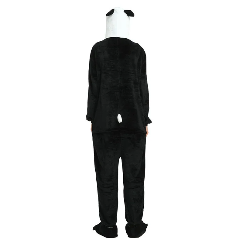Flannel Jumpsuit Winter Thermal One-piece Sleepwear Couples Cosplay Costumes Pajamas Long-sleeved Hooded Onesie with Zipper