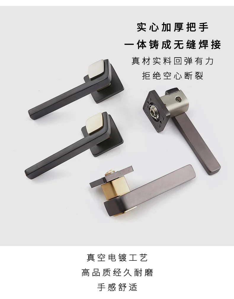 Description Picture 3 of itemHandle Lock Split Type Indoor Door Handle 58 Silent Copper Reverse Fork Lock Body Bedroom Wooden Door Aluminum Alloy Door Lock