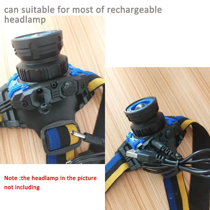 Battery Charger 5V USB to DC Power Supply Cable 3.5mmx1.35mm Charger for Rechargeable 18650 Battery for Torch Headlamp Flashlight