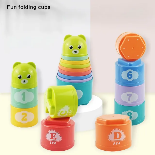 Taza plegable de batalla de respuesta mental para niños, velocidad de mano, competición, juego de pila para niños, Educación Temprana, rompecabezas, tren, juegos de mesa, juguete - Imagen 2