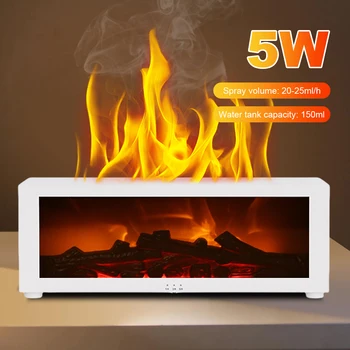 Air Humidifier Essential Oil Diffuser Flame Aroma Humidifier Home Room Fragrance Diffuser with Night Light Aromatherapy Diffuser 2