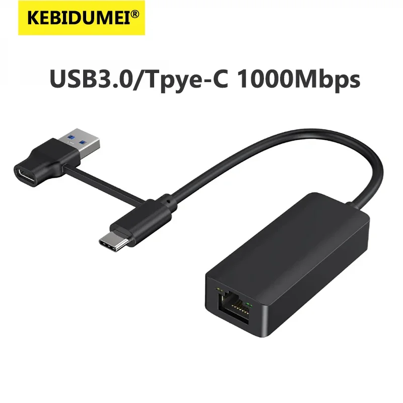 USB نوع C محول إيثرنت 1000Mbps USB 3.0 RJ45 بطاقة...