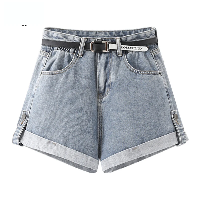 

Light A-line Denim Shorts For Women's Spring/Summer 2023 New High Waisted Slim Three Way Wide Leg Pants
