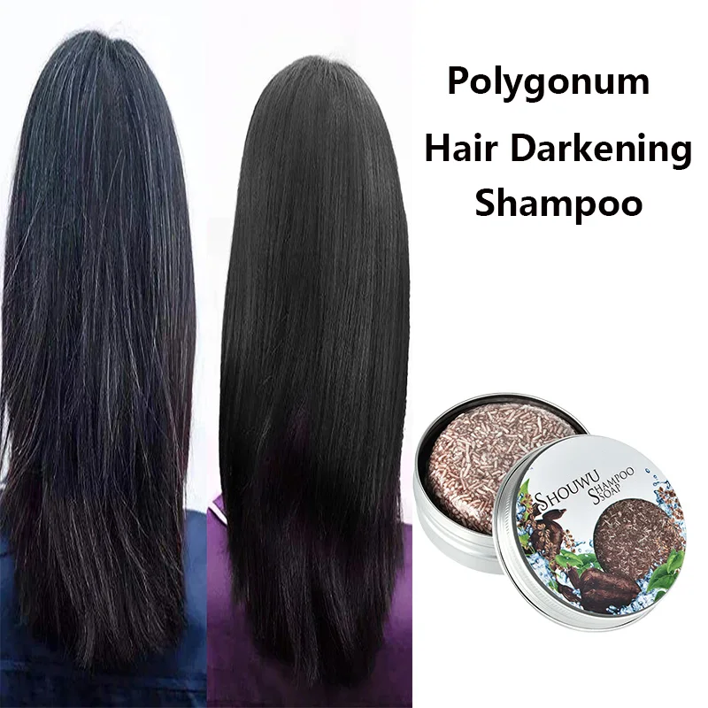 

60G Polygonum Essence Hair Darkening Shampoo Soap Anti Loss Hair Care Natural Organic Mild Formula Gray Hair Reverse Cleansing