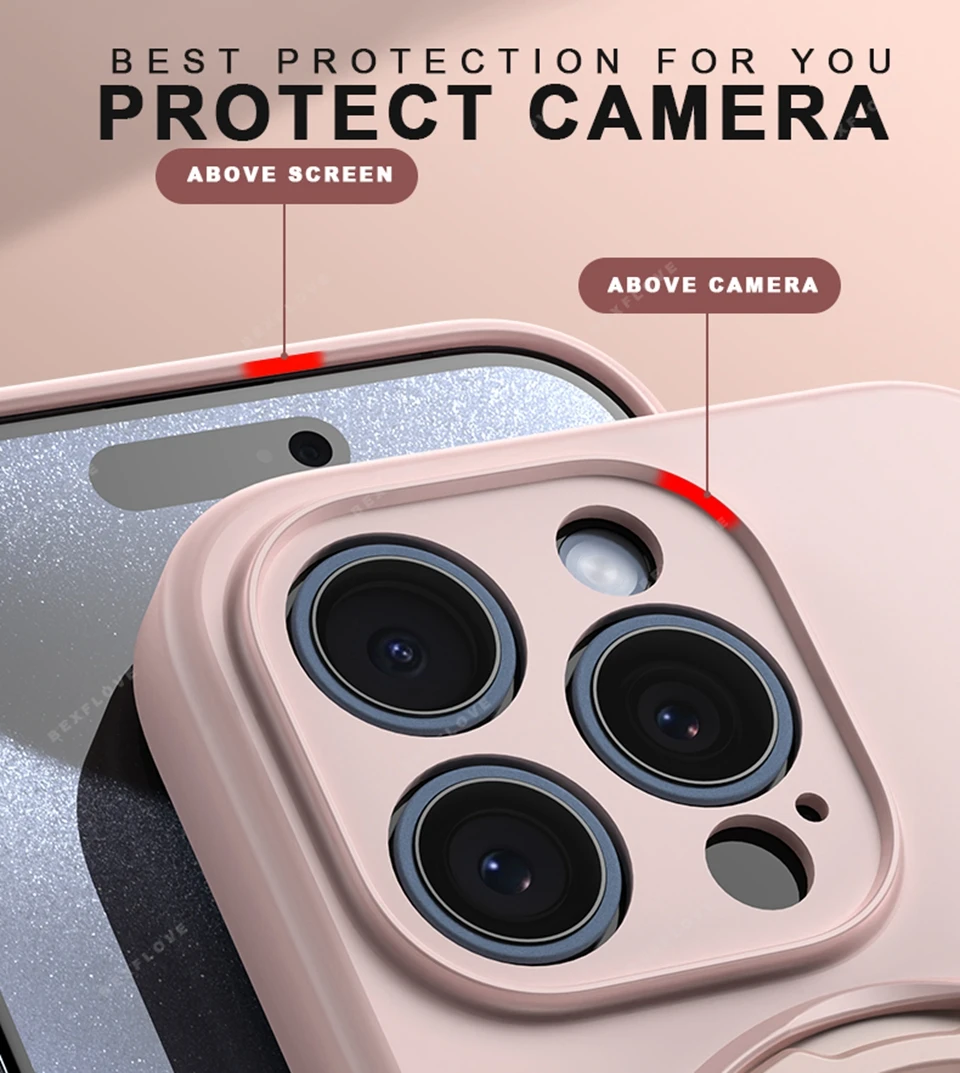Magnetic Liquid Silicone Stand Phone Case with Magsafe-Compatible Protector