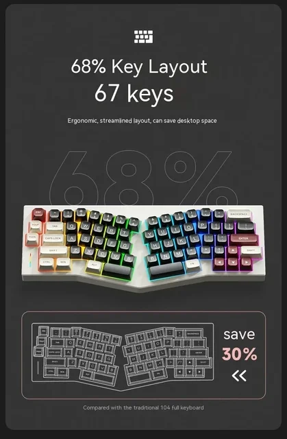 Weikav-aliceアルミニウムレコードキーボードキット、rgb、ホット 