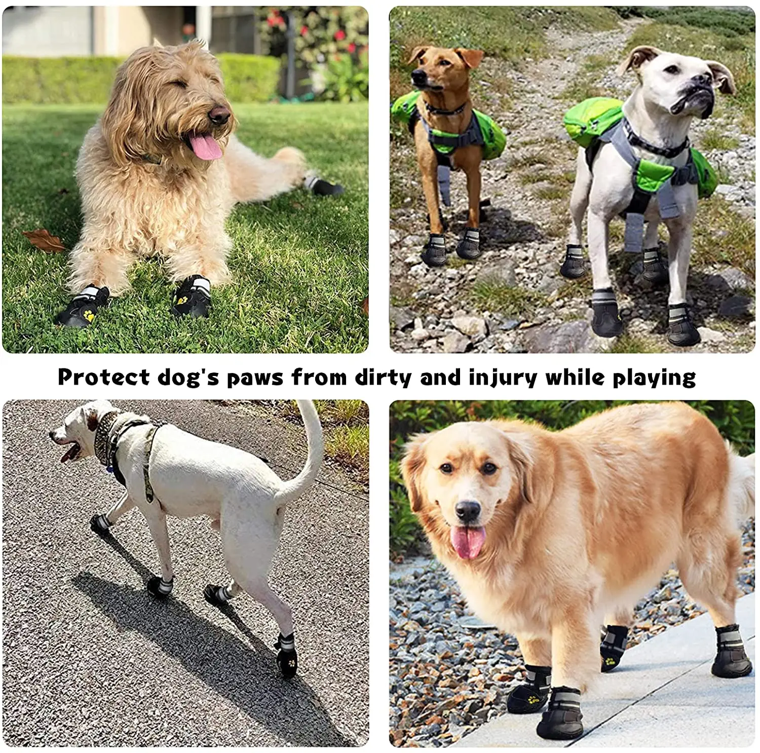 Водонепроницаемая Обувь для собак, спортивная обувь для горных питомцев СПВХ Подошвой, светоот��ажающие ботинки, идеально подходит для маленьких,средних и больших собак