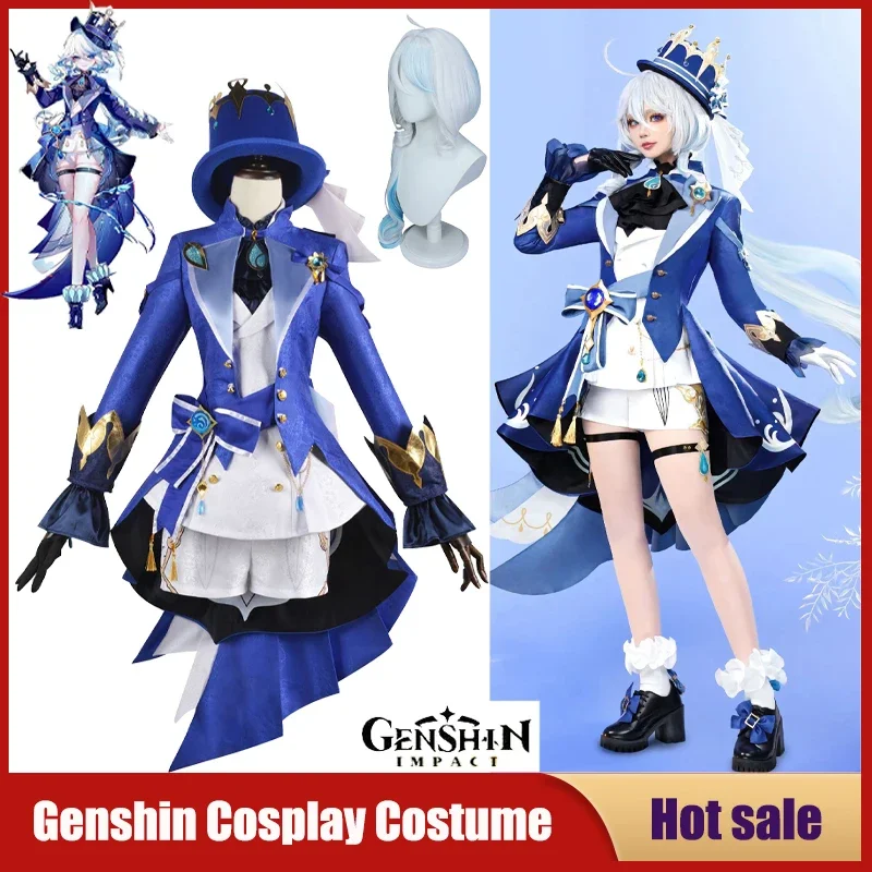 

Костюм для косплея Game Genshin Impact, костюмы Фонтейн фурина фокалоры, головной убор, шорты, униформа для карнавала, рождественской вечеринки, женские костюмы