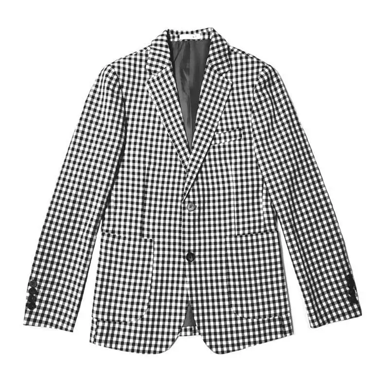 Men's Suit Jackets Plaid Single Breasted Brown Coat Summer Elegant Fashion 2025 Male Blazer Casual Menswear Spring Clothes New - 6