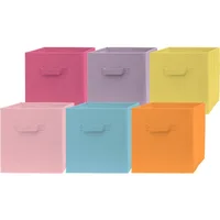 Pomatree 13x13x13 Inch Storage Cubes - 6 Pack - Fun Colored Large Storage Bins | Dual Handles | Foldable Cube Baskets 1