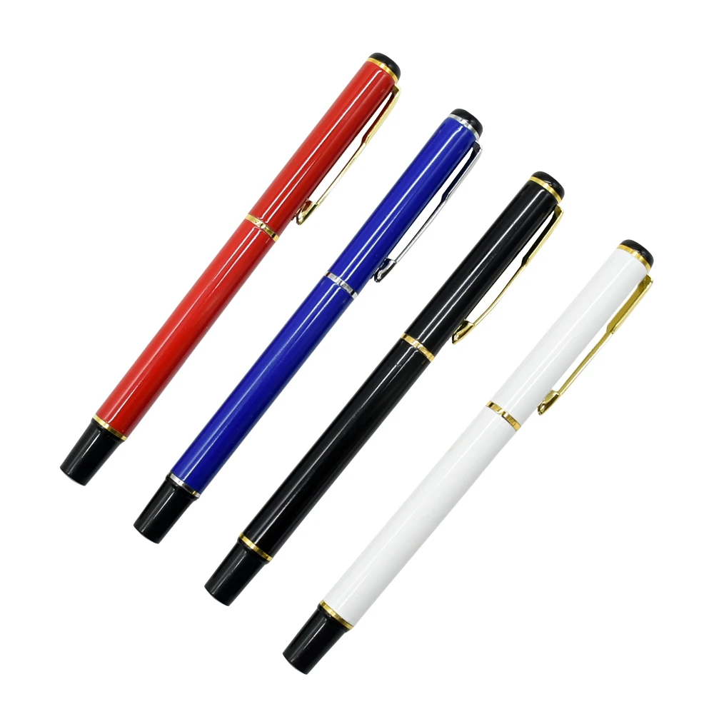 2 Pcs Luxury Business Office Sign Pen penne a sfera in metallo cavo studente che scrive forniture di cancelleria per penna a sfera per la scuola - immagine 4