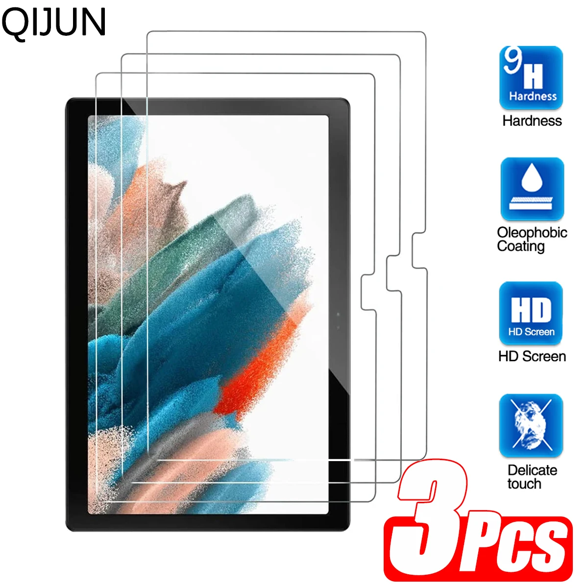 3pcs Tablet Screen Protector for Samsung Galaxy Tab A8 10.5 Inch Coverage Protective Film Tempered Glass for SM-X200 X205 2021