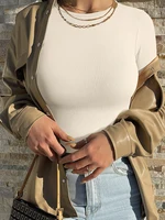 2025 Fashion O Neck Long Sleeve Sexy Bodysuit Women Sports Fitness Bodycon Top Casual Lady Streetwear Bodysuits - Image 5