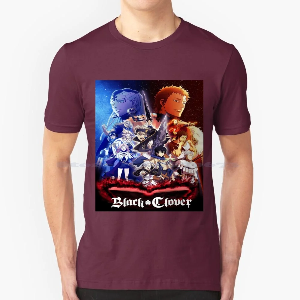 Art-Black Clover T Shirt 100% Cotone Tee Asta Black Clover Black Clover Manga Black Clover Anime Black Clover Black Bulls Black