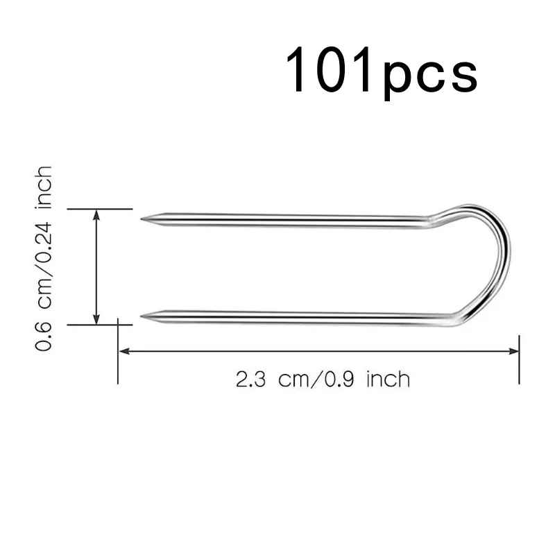 101개 U형 고정핀, 견고한 금속, 홈 데코, DIY 공예 및 소형 물품 고정용