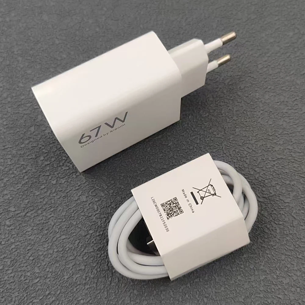 67W Turbo Fast Charging EU Charger Kit with 1M 6A Type-C Cable