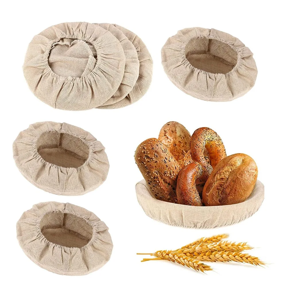 Fermented Linen Cloth Cover Round Rattan Bread Proofing Basket Cloth Liner Dough Banneton Flax Cover Bag