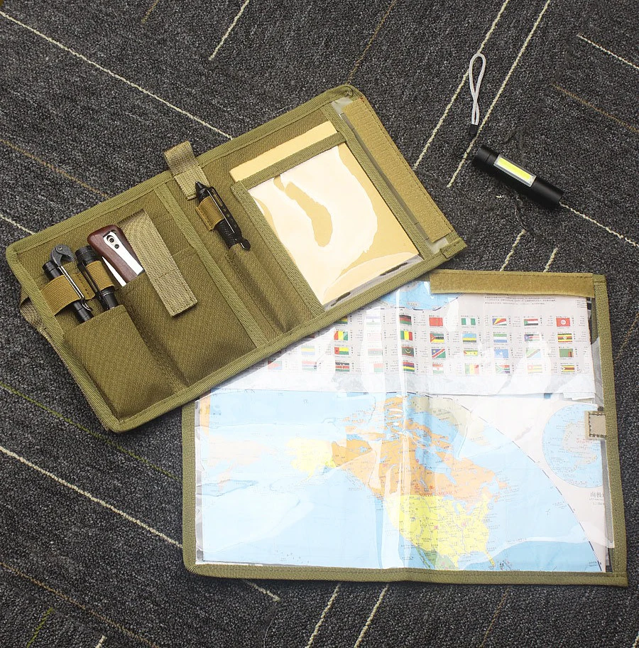 Tactically Map Storage Bag Outdoor Foldable Sundries Pouch Map Protector Weatherproof Case Hiking Accessories 24bd