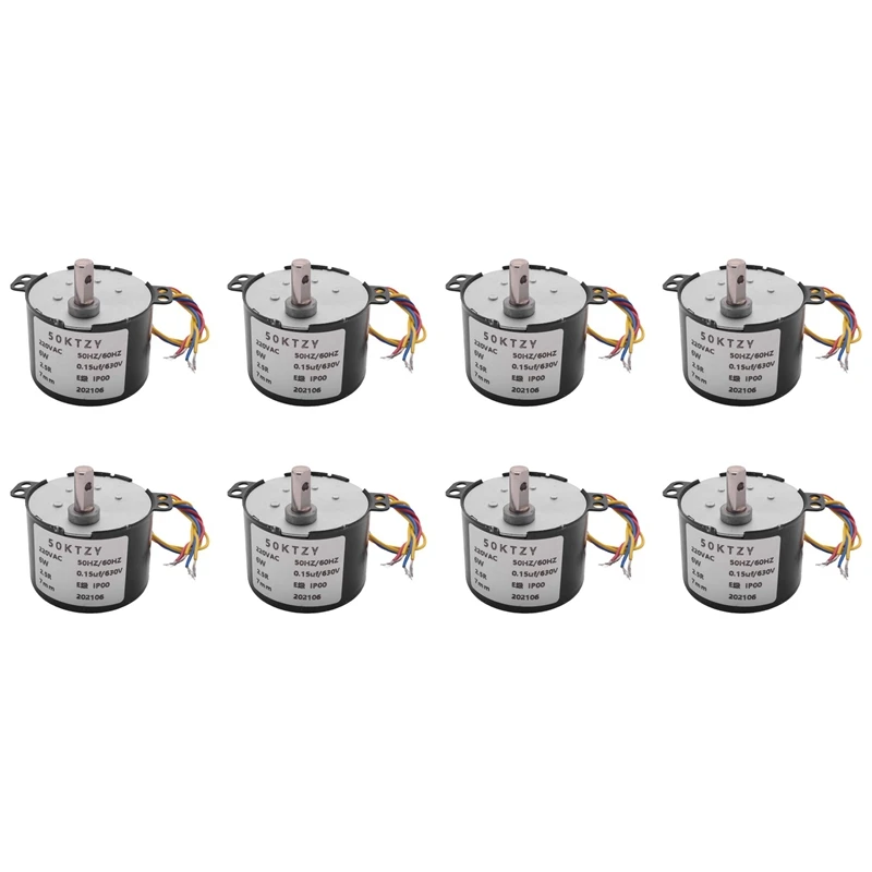 

8X 50Ktyz AC220 в 10 Вт 0,5 А 2,5 об/мин постоянный магнит синхронный двигатель редуктор переменного тока Cw / Ccw