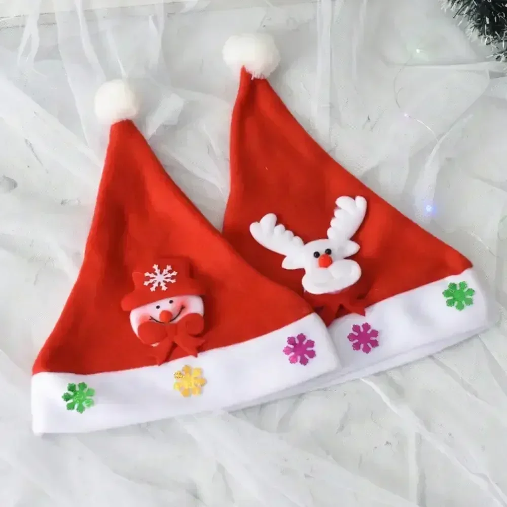 Santa Hat Kids Adult flecked Santa hat Kindergarten party Family party accessories atmosphere