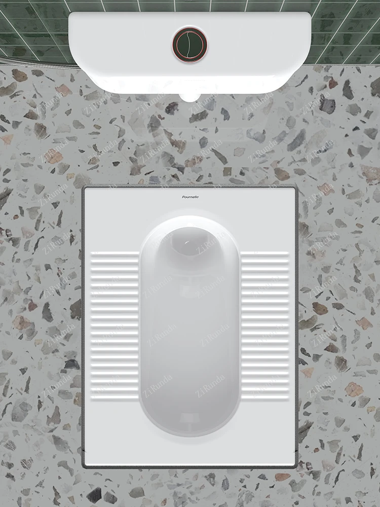 *Toilet Household Squat Toilet Ceramic Water Tank Set Toilet Odor-resistant Squat Urinal Squatting Urinal 3