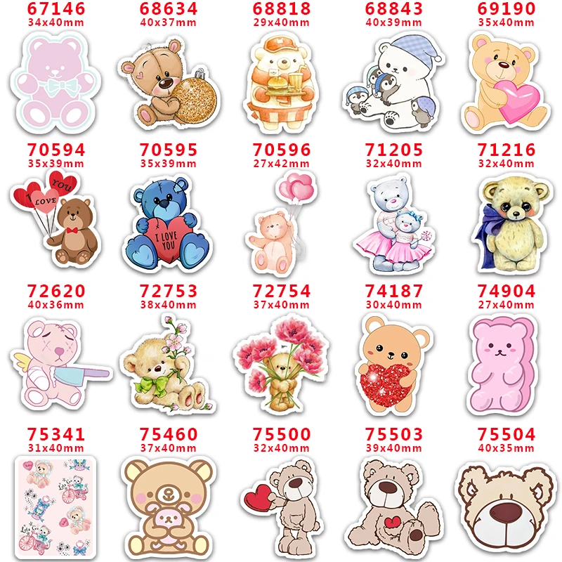 DIY Craft Supplies Sewing Accessories Cartoon Bear Printed Planar Resins Mold 10 Pieces. PR-67146