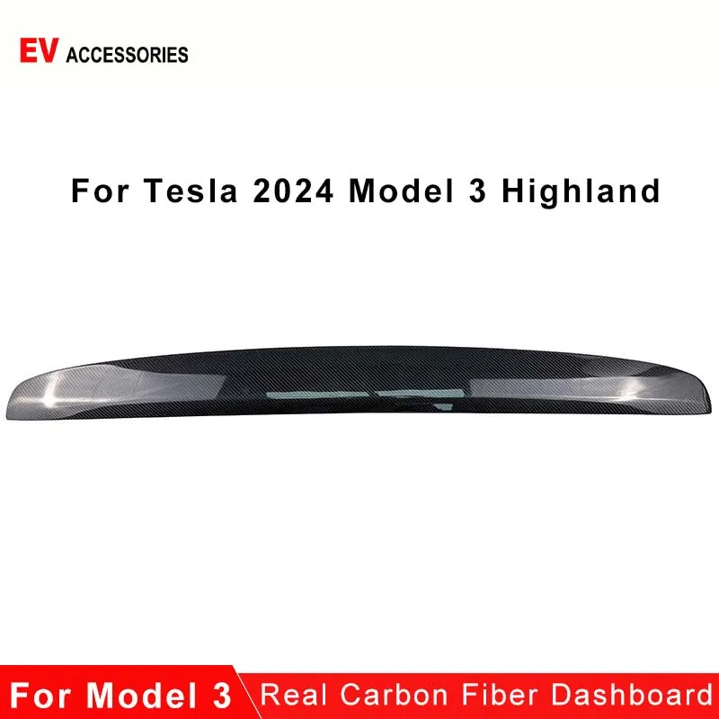 

For Tesla 2023 2024 Model 3 Highland Replacement Real Carbon Fiber Center Console Dashboard Panel Trim Car Interior Accessories