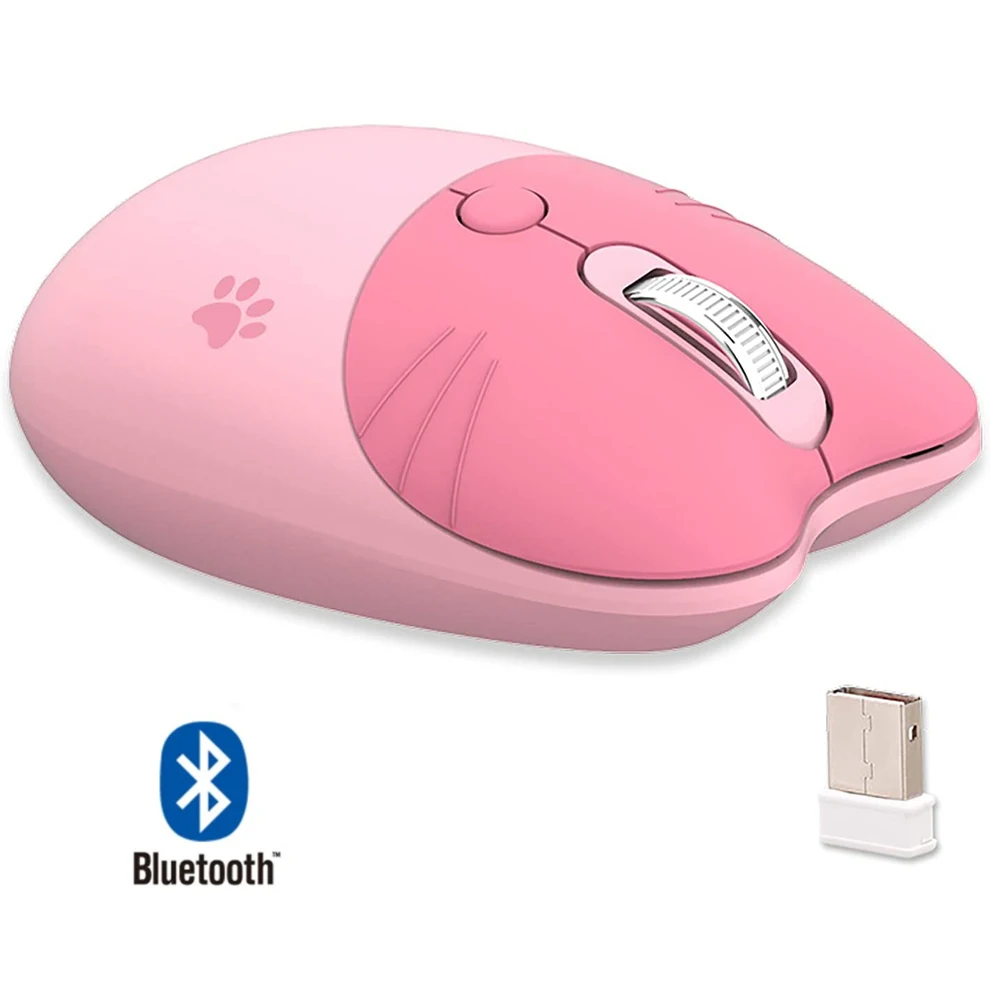 

Mofii Bluetooth Wireless Mouse Computer Mouse Cute Cat 2.4G Wireless Mice Ergonomic Gaming Mouse Compatible with Ipad /Laptop
