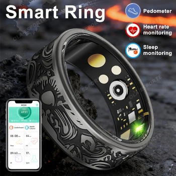 Retro Smart Ring 5ATM Impermeabile Monitoraggio della salute del sonno Pedometro fitness Modalità sportive multiple Basso consumo energetico Smartring