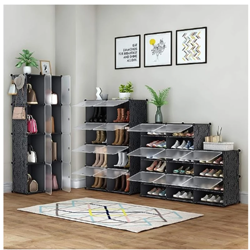 Shoe Rack 8 Tier Shoe Storage Cabinet 32 Pair Plastic Shelves Organizer For Closet Hallway Bedroom Entryway