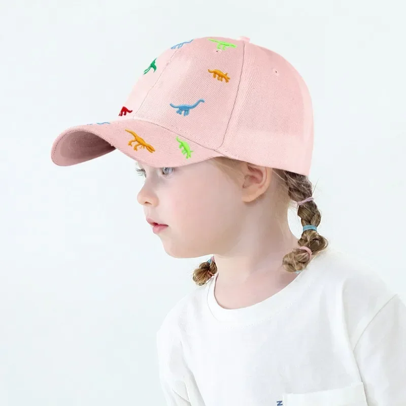 Cartoon Dinosaur Embroidery Baby Cap Summer Kids Baseball Cap Outdoor Adjustable Infant Boy Girls Sun Hats