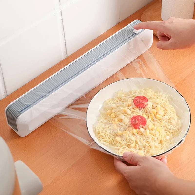 

Kitchen Accessories Tools Plastic Wrap Dispensers Magnetic Cling Film Cutter Storage Box Aluminum Foil Stretch Film Cutter