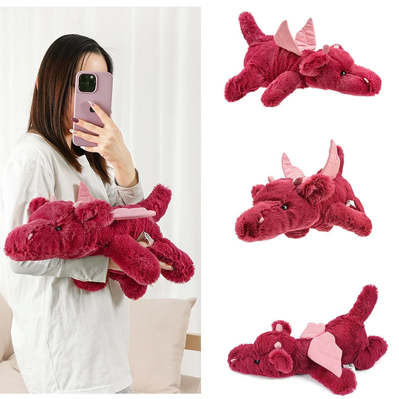 

37/48cm Flying Wings Dinosaur Plush Toy Soft Stuffed Cartoon Animal Red Dragon Doll Children Sleeping Pillow Kids Birthday Gift