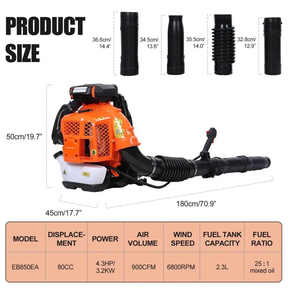 Leaf Blower, 80CC Backpack Gas Leaf Blower 6