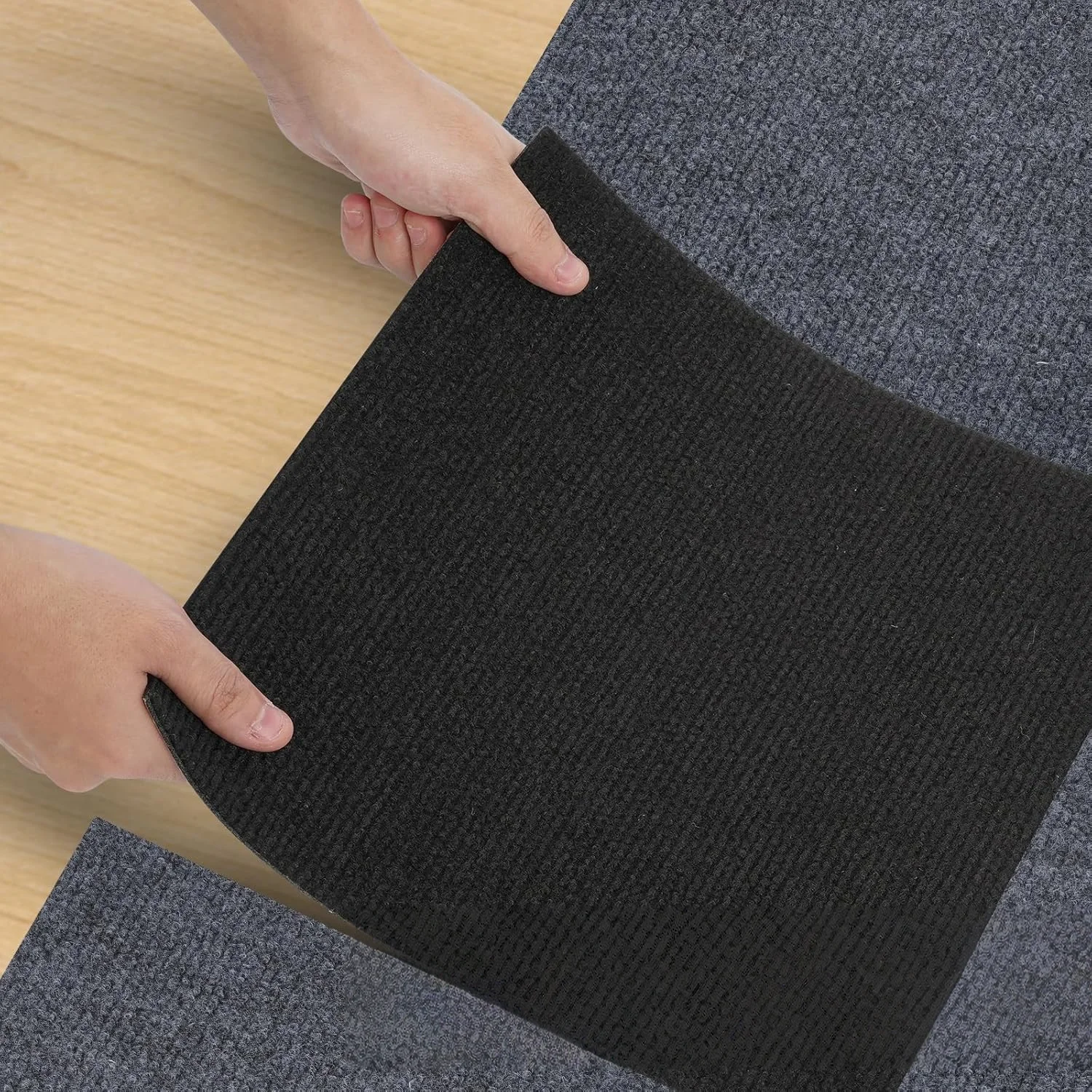 10pcs 30x30cm Self Adhesive Carpet Floor Tiles Sticker Square Rugs Peel ...