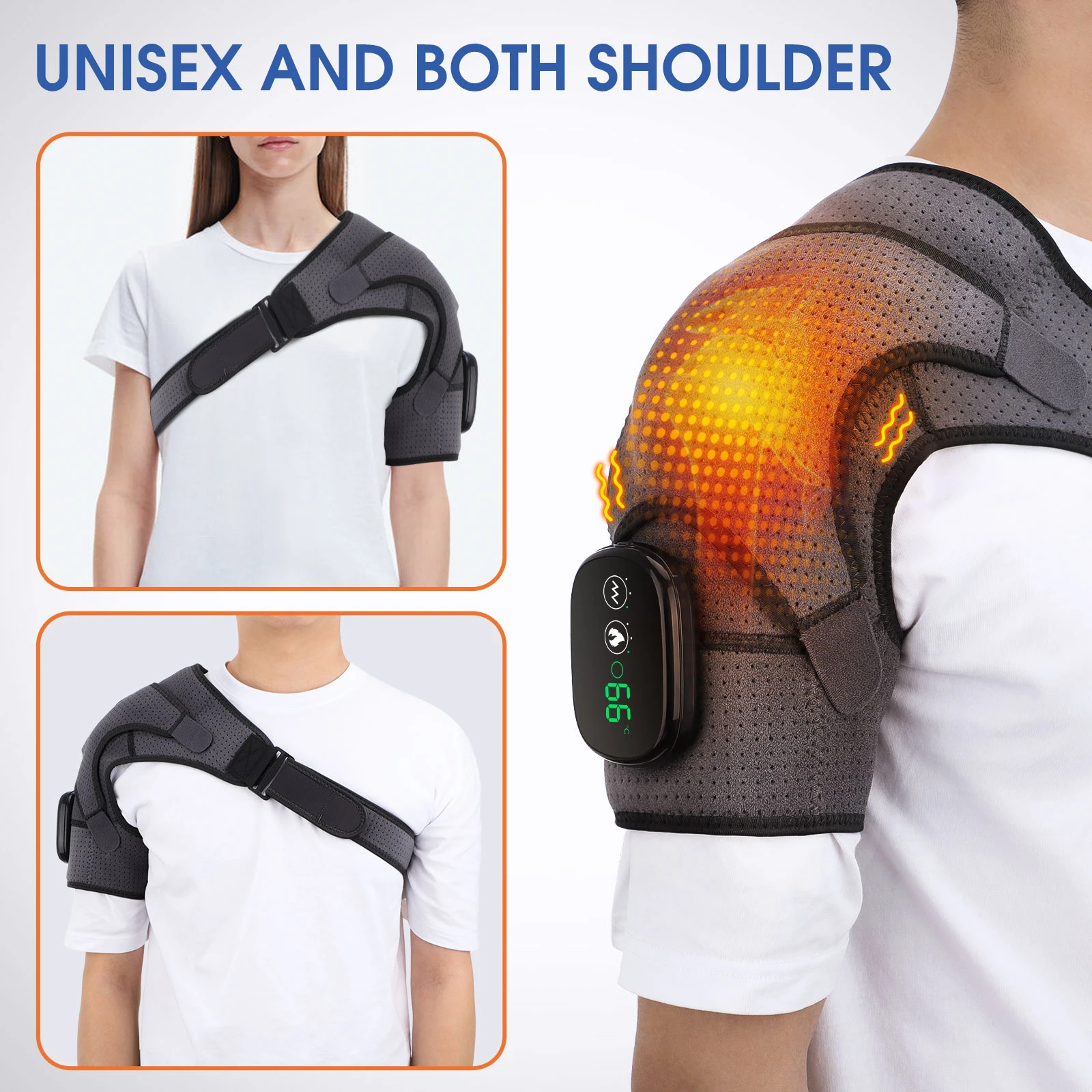 Heating Massage Device Infrared Therapy Vibration Electric Shoulder