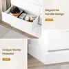 Dresser for Bedroom, Modern Chest of Drawers, Storage Tower Clothes Organizer Closet, Long Double Dresser with No Handle Drawers 3