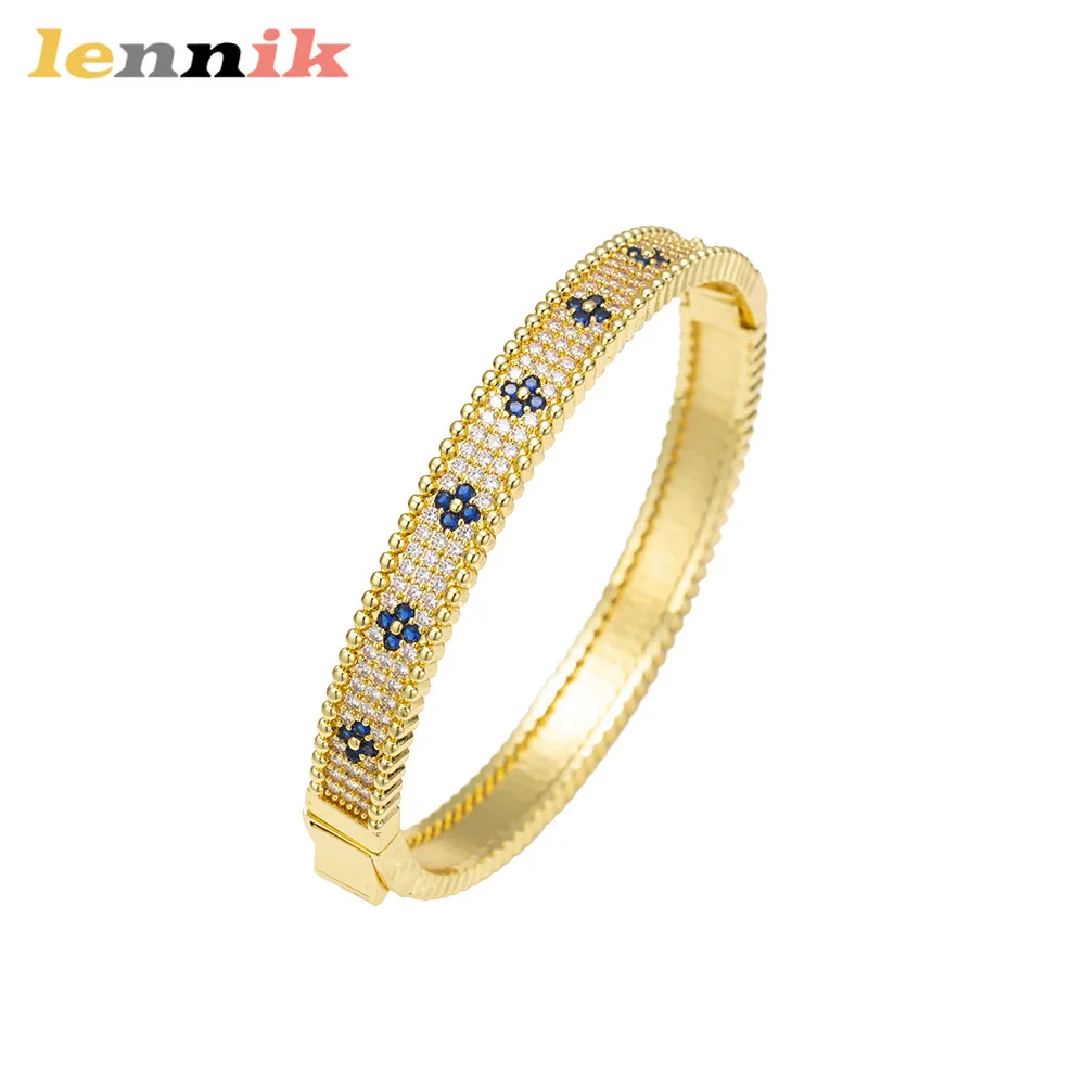 LENNIK Premium Lucky Clover Luxury Full Zircon Mic...