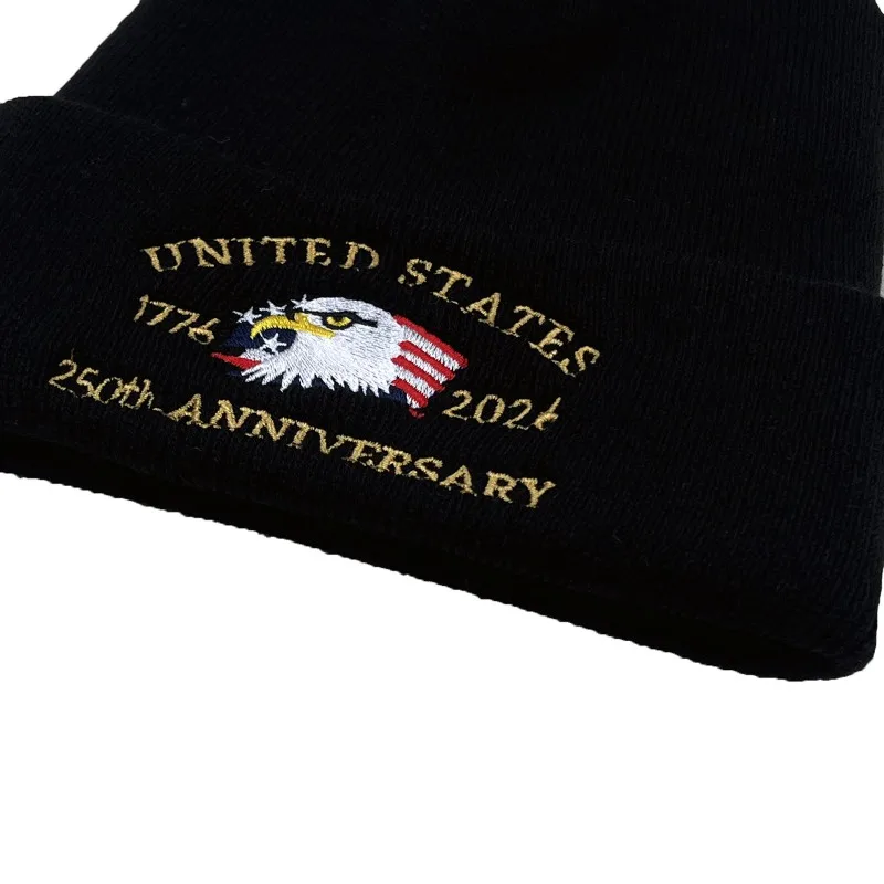 250th Anniversary USA Knit Hat Warm Cozy Embroidery Beanie for Women/ Men 4